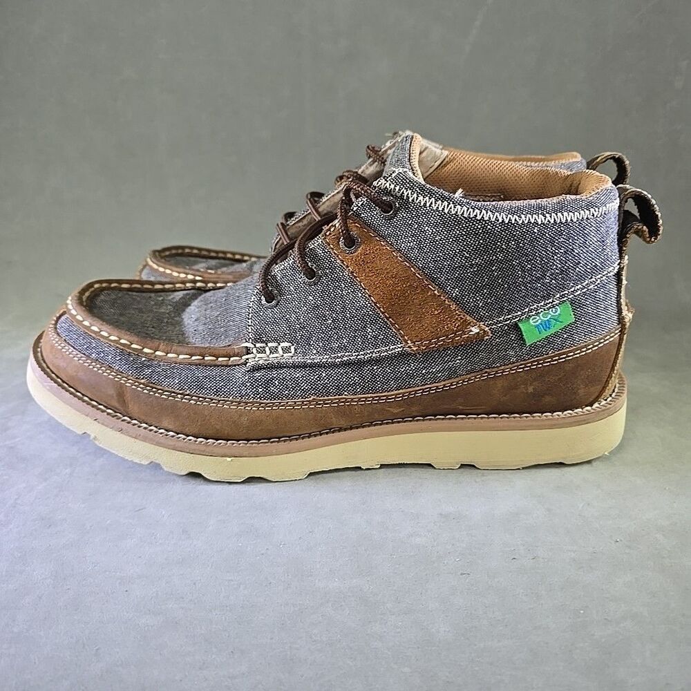 Twisted X 4" Wedge Sole Boot Mens size 11.5 MCA0018 Ankle High Lace Up Boots